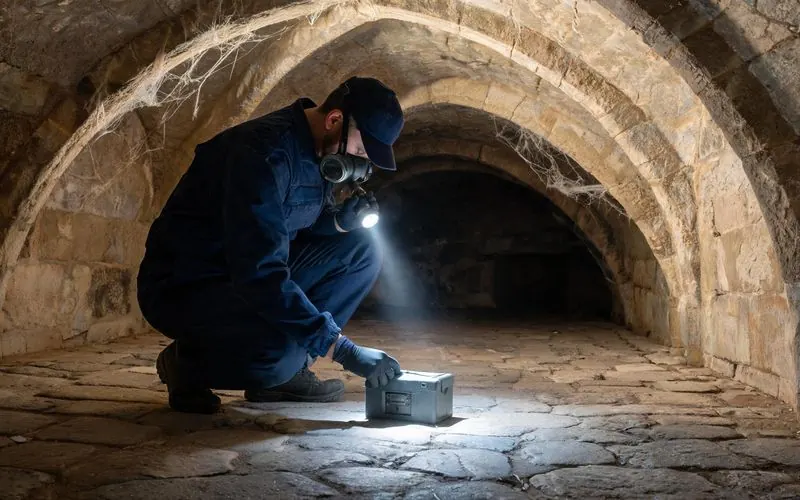 Dératiseur à Avignon en intervention — pose d'un poste d'appâtage contre les rats